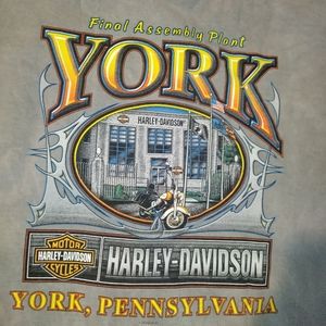 RARE Vintage Harley Davidson York 25 yrs 1998-2001 single stitch T-Shirt final a